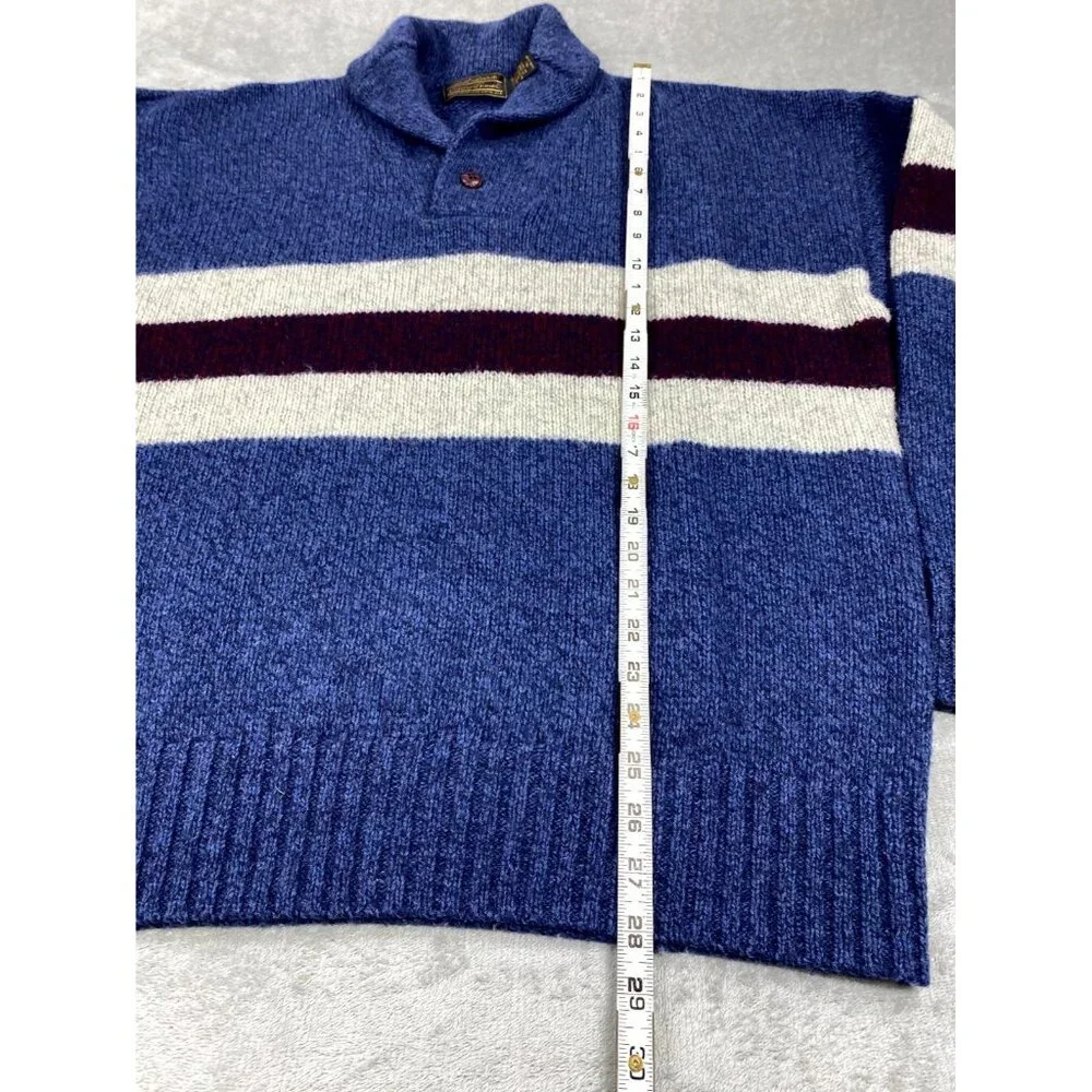 Vtg Eddie Bauer Sweater Men XL Wool Knitted Ribbed Hem Fisherman Boatcore Preppy